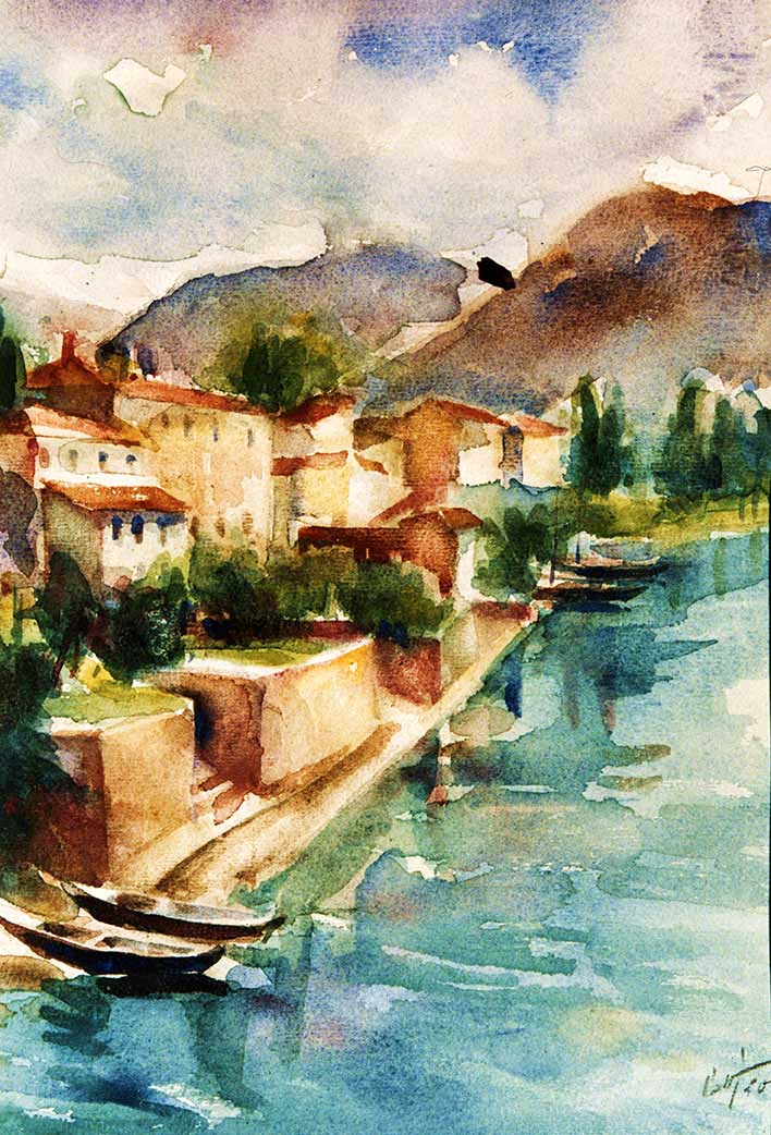 Lago di Como - acquerello - 33x24 - 1940