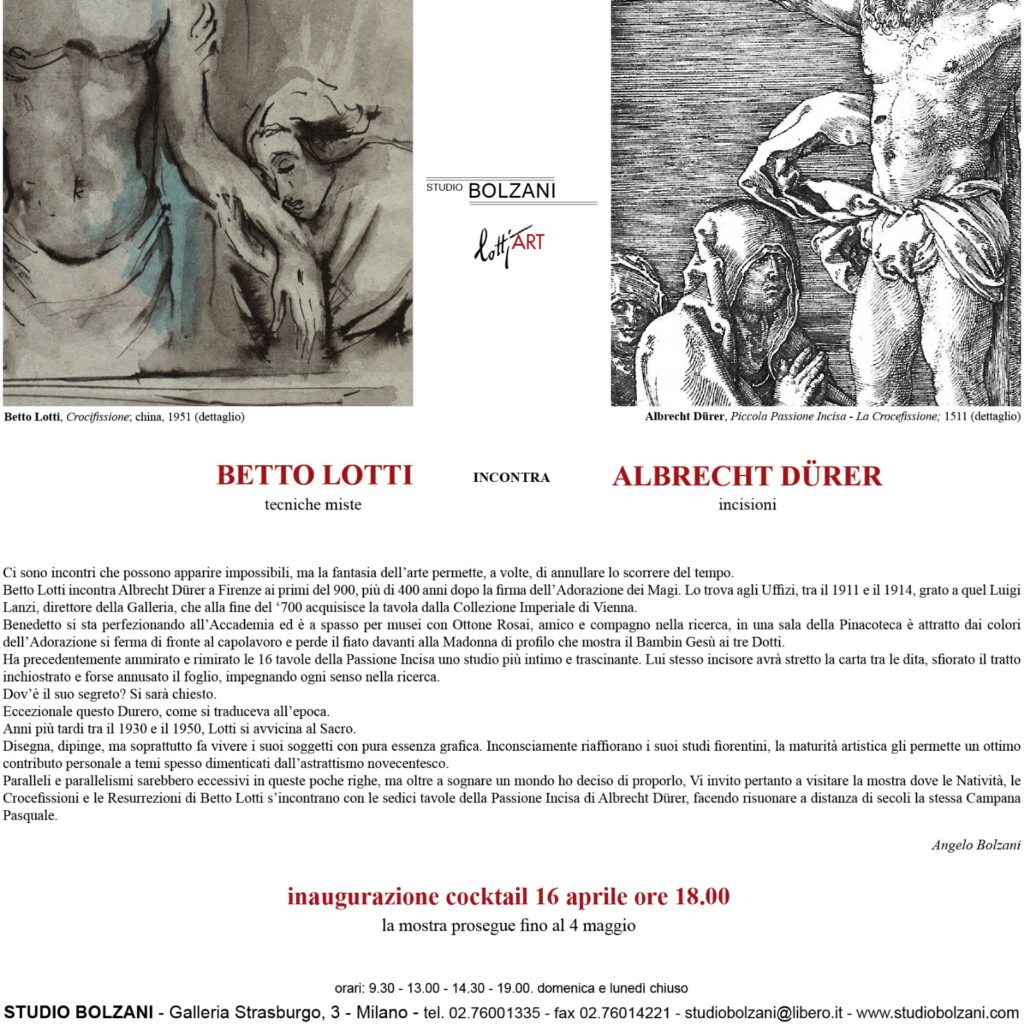 Betto Lotti incontra Albrecht Dürer - 16 aprile 2019